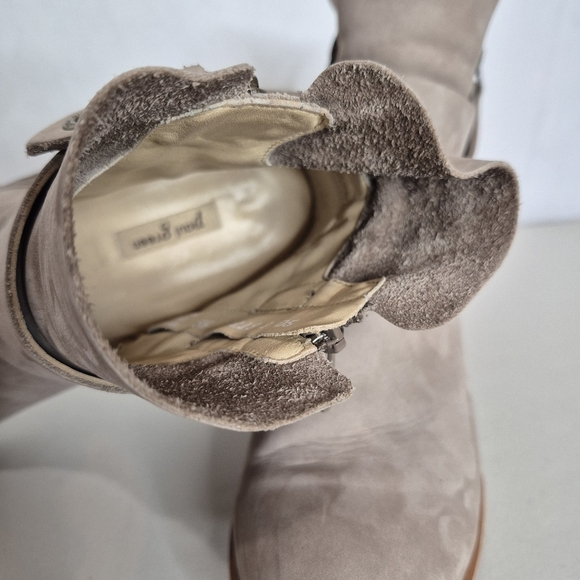 Paul Green Dallas Soft Sand Suede Side Zip Ankle Strap Detail Bootie - Size 8 - Picture 10 of 16
